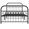 Cadre de lit métal sans matelas avec pied de lit noir 107x203cm 