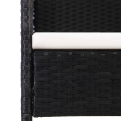 Ensemble à manger de jardin coussins 7pcs Noir Résine tressée 