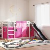 Lit superposé sans matelas avec toboggan et rideaux 90x200 cm 