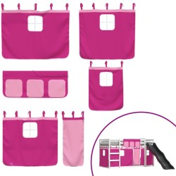 Lit superposé sans matelas avec toboggan et rideaux 90x200 cm 