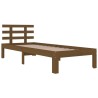 Cadre de lit sans matelas marron miel bois massif 100x200 cm 