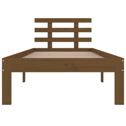 Cadre de lit sans matelas marron miel bois massif 100x200 cm 