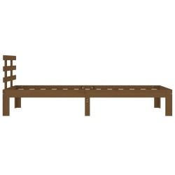 Cadre de lit sans matelas marron miel bois massif 100x200 cm 