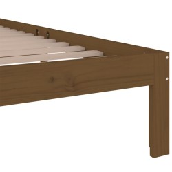 Cadre de lit sans matelas marron miel bois massif 100x200 cm 