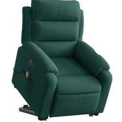 Fauteuil inclinable de massage électrique vert foncé velours 