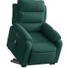 Fauteuil inclinable de massage électrique vert foncé velours 