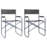 Chaises de metteur en scène lot de 2 Acier Gris 