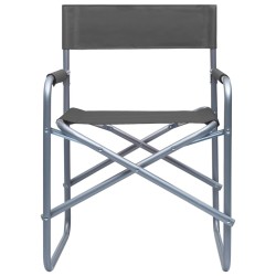 Chaises de metteur en scène lot de 2 Acier Gris 