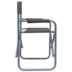Chaises de metteur en scène lot de 2 Acier Gris 