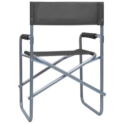 Chaises de metteur en scène lot de 2 Acier Gris 