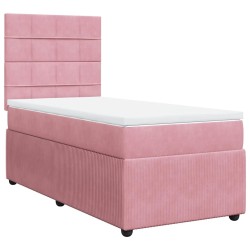 Sommier à lattes de lit avec matelas Rose 90x200 cm Velours 