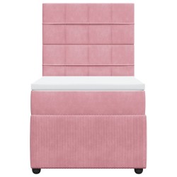 Sommier à lattes de lit avec matelas Rose 90x200 cm Velours 