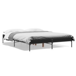 Cadre de lit sans matelas noir 150x200 cm 