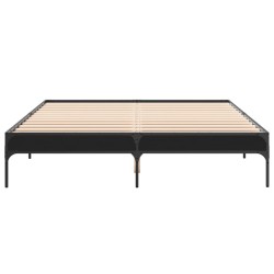 Cadre de lit sans matelas noir 150x200 cm 