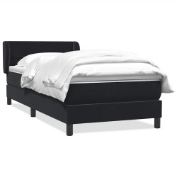 Sommier à lattes de lit avec matelas noir 100x210 cm velours 