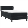 Sommier à lattes de lit avec matelas noir 100x210 cm velours 