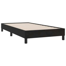 Sommier à lattes de lit avec matelas noir 100x210 cm velours 