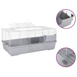 Cage pour petits animaux gris 100x53x46 cm PP et métal 