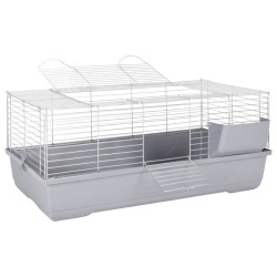 Cage pour petits animaux gris 100x53x46 cm PP et métal 