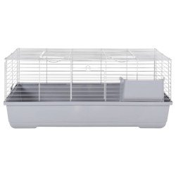 Cage pour petits animaux gris 100x53x46 cm PP et métal 