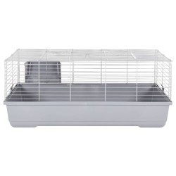 Cage pour petits animaux gris 100x53x46 cm PP et métal 