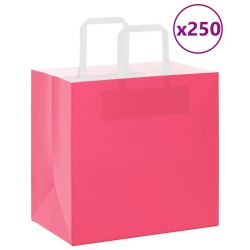 Sacs en papier 250 pcs avec poignées rose 26x17x25 cm 