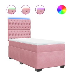 Sommier à lattes de lit et matelas Rose 80x200 cm Velours 
