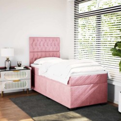 Sommier à lattes de lit et matelas Rose 80x200 cm Velours 