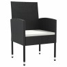 Ensemble à manger de jardin 7 pcs noir résine tressée et acier 