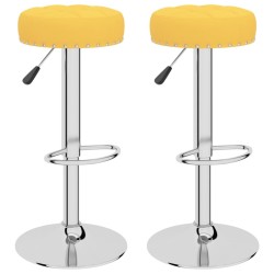 Tabourets de bar lot de 2 jaune moutarde tissu 