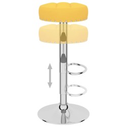 Tabourets de bar lot de 2 jaune moutarde tissu 