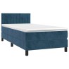 Sommier à lattes de lit et matelas et LED Bleu foncé 90x200cm 