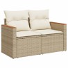 Salon de jardin avec coussins 7 pcs beige résine tressée 