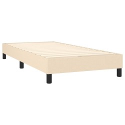 Sommier à lattes de lit et matelas Crème 90x190 cm Tissu 