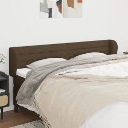 Tête de lit avec oreilles Marron foncé 183x23x78/88 cm Tissu 