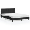 Lit avec matelas noir 140x190 cm velours 