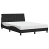 Lit avec matelas noir 140x190 cm velours 