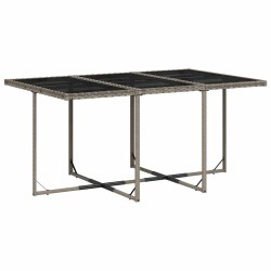 Ensemble à manger de jardin et coussins 7 pcs gris rotin 