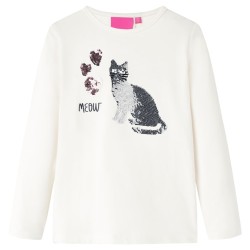 T-shirt pour enfants à manches longues écru 140 