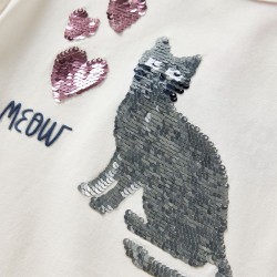 T-shirt pour enfants à manches longues écru 140 