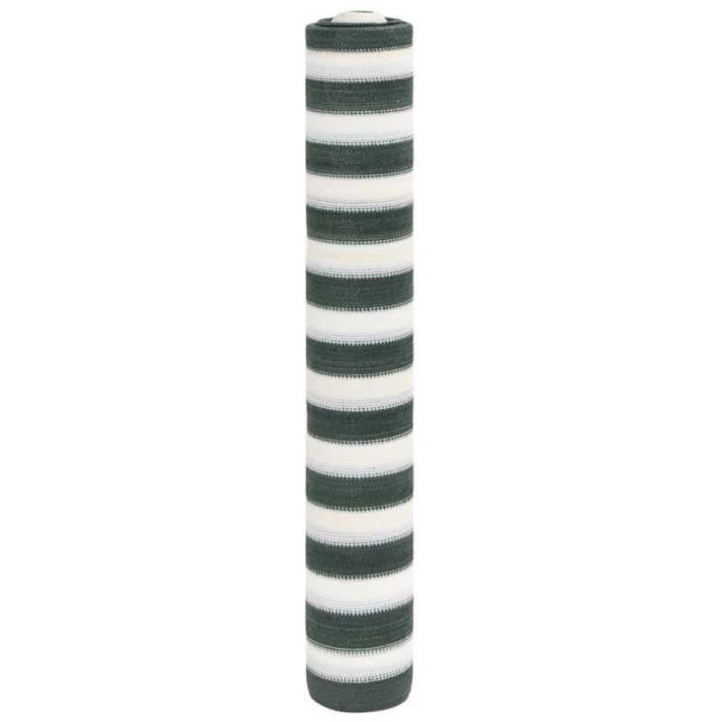 Filet brise-vue vert et blanc 1,5x10 m PEHD 75 g/m² 