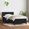 Sommier à lattes de lit avec matelas noir 100x210 cm velours 