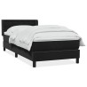 Sommier à lattes de lit avec matelas noir 100x210 cm velours 