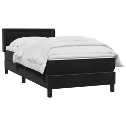 Sommier à lattes de lit avec matelas noir 100x210 cm velours 