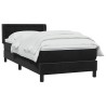 Sommier à lattes de lit avec matelas noir 100x210 cm velours 