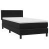 Sommier à lattes de lit avec matelas noir 100x210 cm velours 