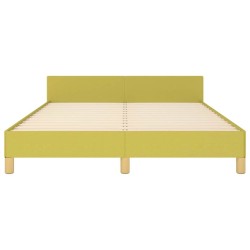 Cadre de lit sans matelas vert 140x190 cm tissu 