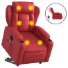 Fauteuil inclinable de massage électrique rouge similicuir 