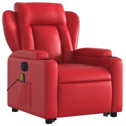 Fauteuil inclinable de massage électrique rouge similicuir 