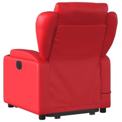 Fauteuil inclinable de massage électrique rouge similicuir 